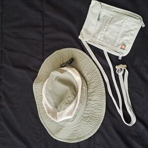 Lewis N Clark travel neck wallet & Panama Jack fishing hat kakhi